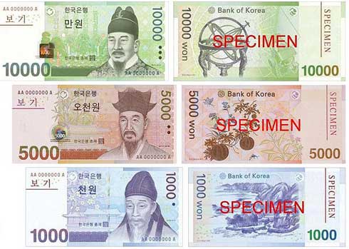 韩国货币(韩国货币上的人物)